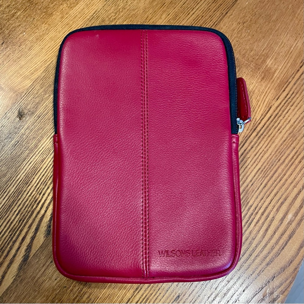 Wilson’s leather red pouch